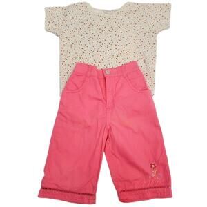 Y2k Vintage Cherokee by Target 2t Girls Floral Top Pink Pants Set Outfit DEFECTS